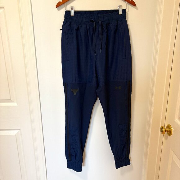 Under Armour Project Rock Joggers Navy Blue Size Small Underarmour Sporty - Picture 1 of 9
